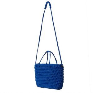 Nannacay Alexandra Galactics Knit Crossbody Satchel in Ocean Blue